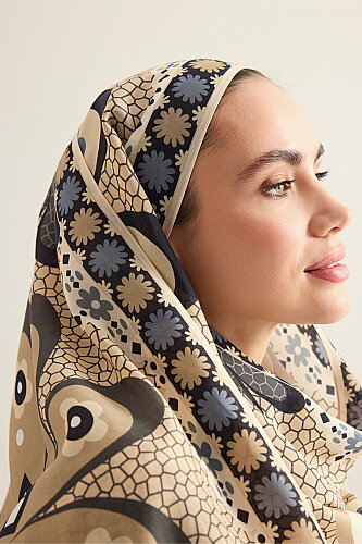 Mozaik Papatya Limon Küfü Pamuk Floş Şal 70x210 - 6