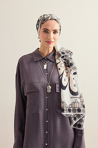 Mozaik Papatya Taş Pamuk Floş Şal 70x210 - Imannoor (3)