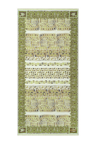 Mozaik Revak Yeşil Şifon İpek Şal 100x200 - 2