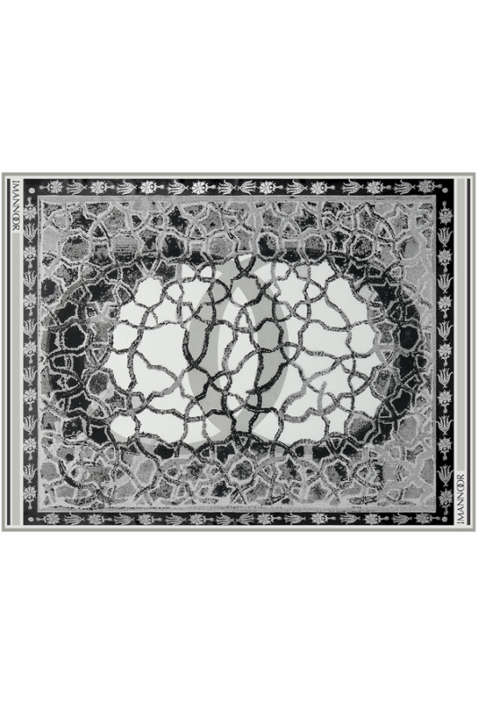 Mozaik Siyah İpek Şal 200x150 - 1