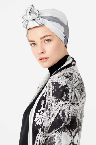 Mozaik Siyah İpek Şal 200x150 - 4