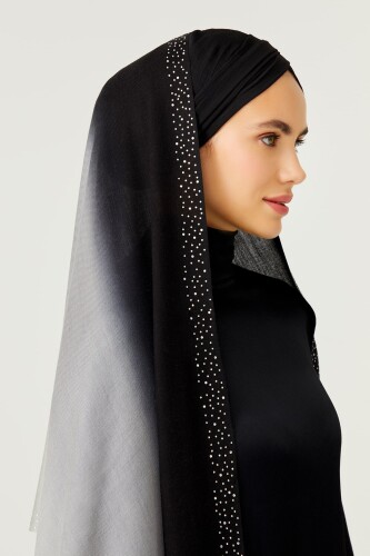 Muson Wool Silk Shawl Black - 4