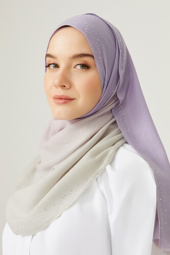 Muson Wool Sİlk Shawl Lilac - 6