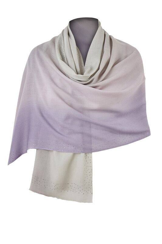 Muson Wool Sİlk Shawl Lilac - 7