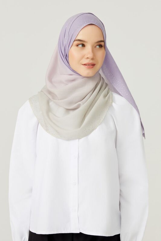 Muson Wool Sİlk Shawl Lilac - 8