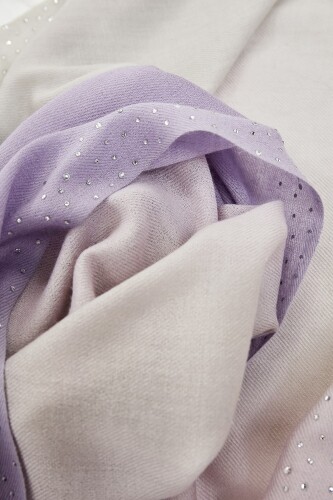 Muson Wool Sİlk Shawl Lilac - 4