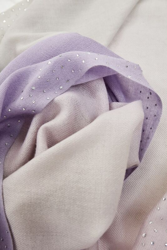 Muson Wool Sİlk Shawl Lilac - 4