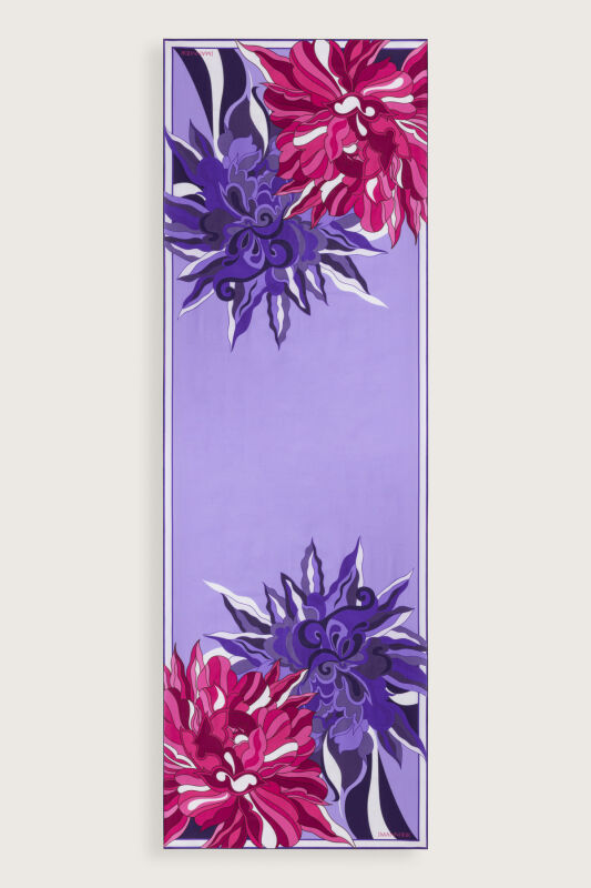 Neşe Desen Lavanta Pamuk İpek Şal 70x210 - 2