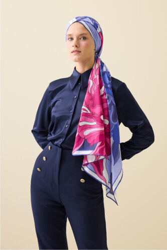 Neşe Desen Lavanta Pamuk İpek Şal 70x210 - Imannoor (1)
