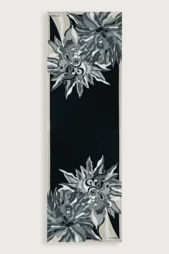 Neşe Desen Siyah-Bej Pamuk İpek Şal 70x210 - Imannoor (2)