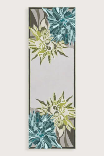 Neşe Desen Yağ Yeşili Pamuk İpek Şal 70x210 - Imannoor (2)