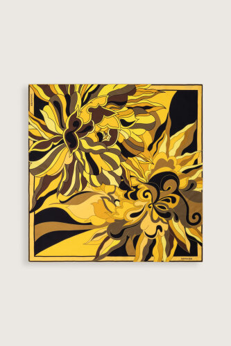 Neşe Siyah-Altın Tivil İpek Eşarp 90x90 - Imannoor (2)