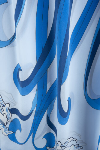 New World Blue Twill Silk Dress - 2