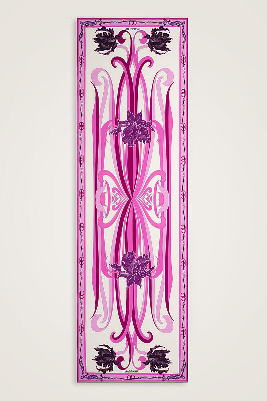 New World Pink Crepe Silk Kaftan Shawl - 2