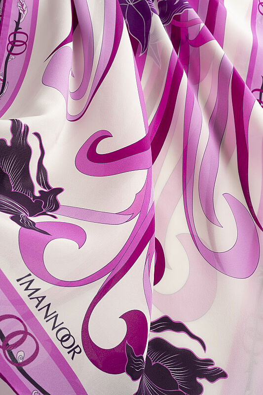 New World Pink Crepe Silk Kaftan Shawl - 4