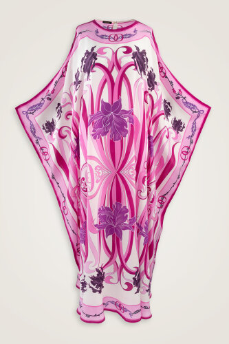 New World Pink Twill Silk Kaftan - 1