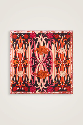New World Red-Beige Double-Sided Twill Silk Scarf 
