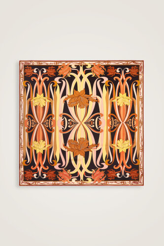 New World Red-Beige Double-Sided Twill Silk Scarf - 3