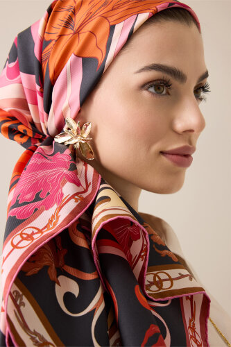 New World Red-Beige Double-Sided Twill Silk Scarf 