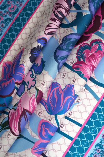 Night Garden Blue Silk Scarf - 6