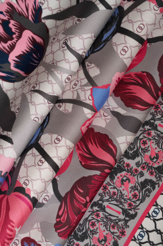 Night Garden Fuchsia Silk Scarf - 6