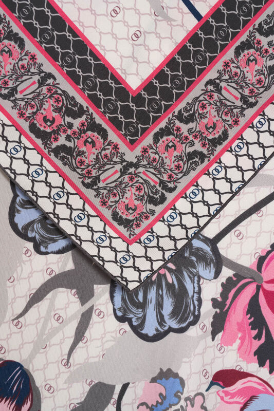 Night Garden Fuchsia Silk Scarf - 4