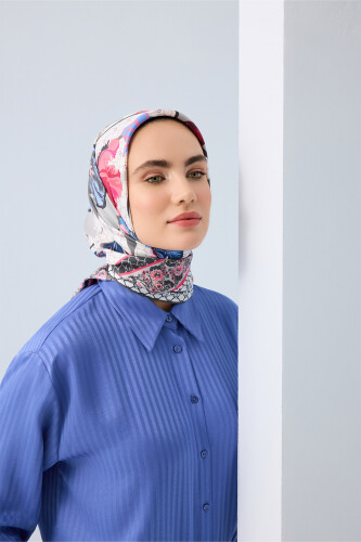 Night Garden Fuchsia Silk Scarf - 5