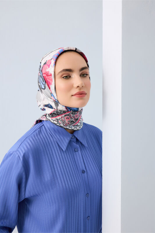 Night Garden Fuchsia Silk Scarf - 5