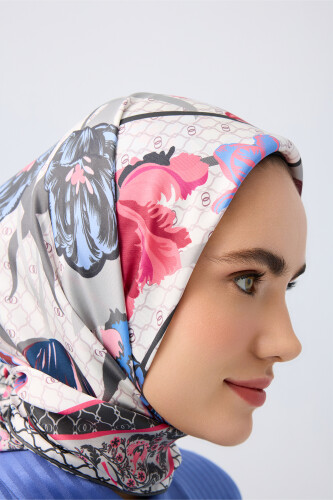 Night Garden Fuchsia Silk Scarf - 3