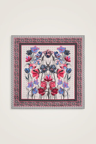 Night Garden Fuchsia Silk Scarf - 2
