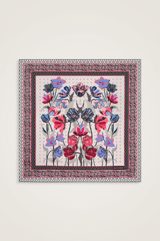 Night Garden Fuchsia Silk Scarf - 2