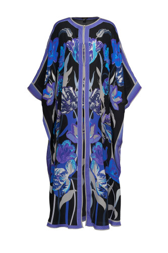 Night Garden Saxe Silk Abaya 