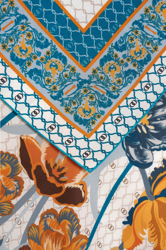 Night Garden Yellow Silk Scarf - 3