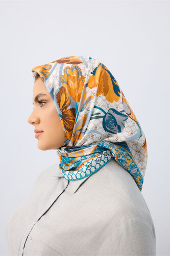 Night Garden Yellow Silk Scarf - 2