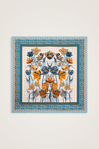 Night Garden Yellow Silk Scarf 