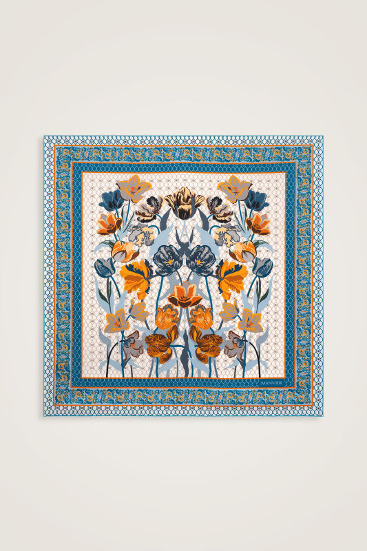 Night Garden Yellow Silk Scarf - 1