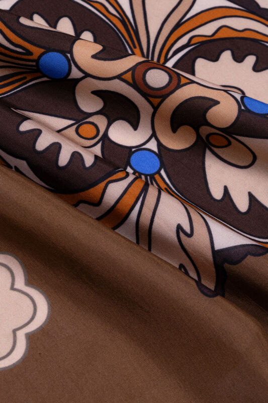 Nilüfer Karamel Floş Viskon Şal 70x210 - 4