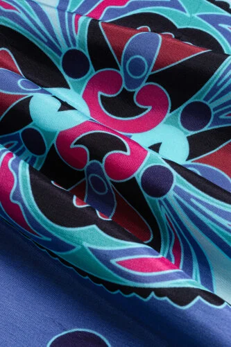 Nilüfer Mavi Floş Viskon Şal 70x210 - Imannoor (4)