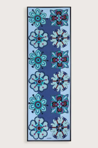 Nilüfer Mavi Floş Viskon Şal 70x210 - Imannoor (2)