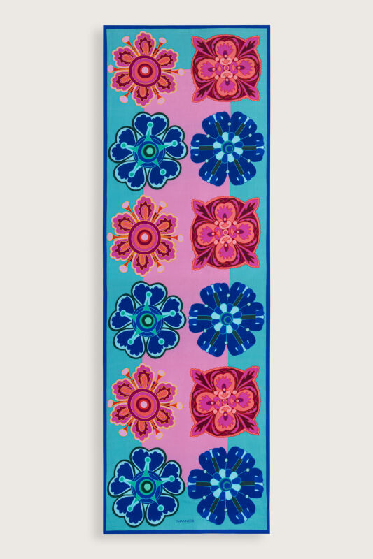 Nilüfer Turkuaz Floş Viskon Şal 70x210 - 2