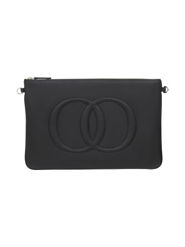 Noor Black Leather Clutch Bag - 4