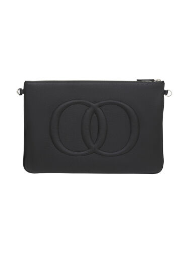 Noor Black Leather Clutch Bag - 5