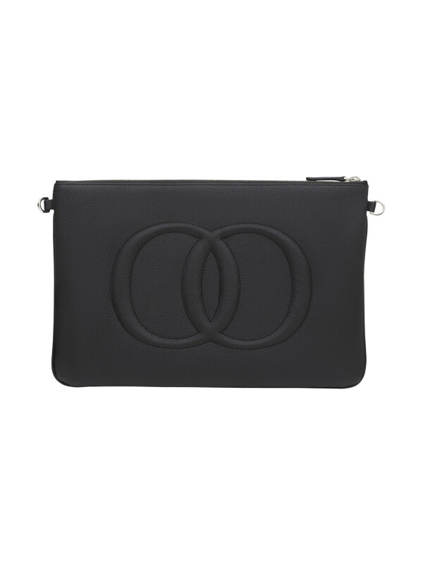 Noor Black Leather Clutch Bag - 5