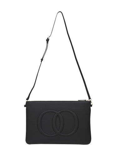 Noor Black Leather Clutch Bag 