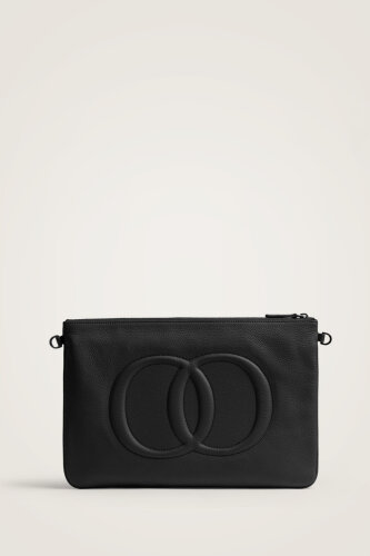 Noor Black Leather Clutch Bag - 4