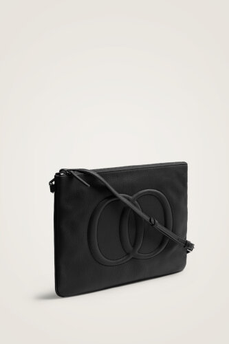 Noor Black Leather Clutch Bag - 2