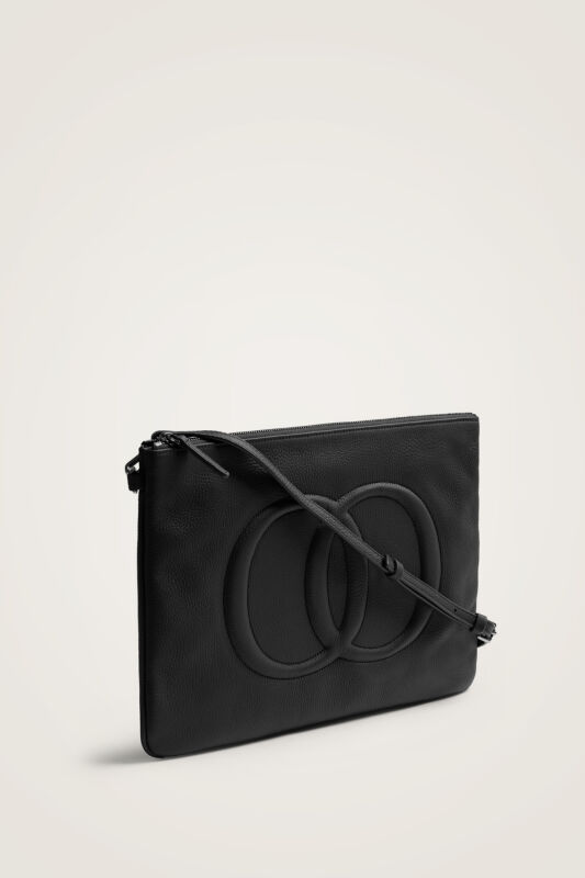 Noor Black Leather Clutch Bag - 2