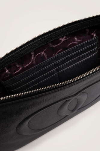 Noor Black Leather Clutch Bag - 6