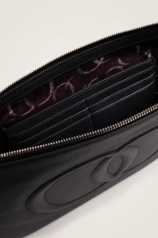 Noor Black Leather Clutch Bag - 6