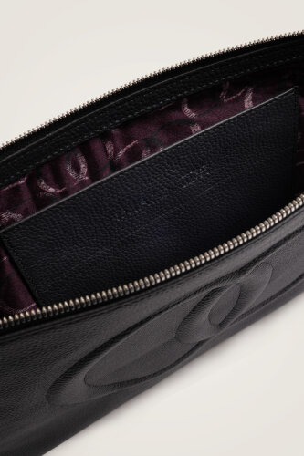 Noor Black Leather Clutch Bag - 7